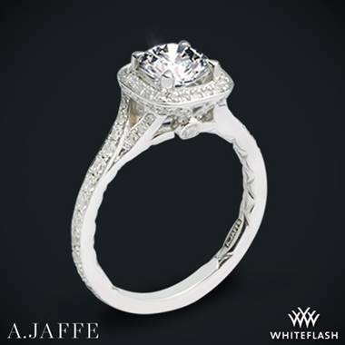 14k White Gold A. Jaffe ME2256Q Halo Diamond Engagement Ring