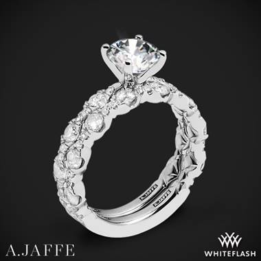 14k White Gold A. Jaffe ME2303Q Diamond Wedding Set