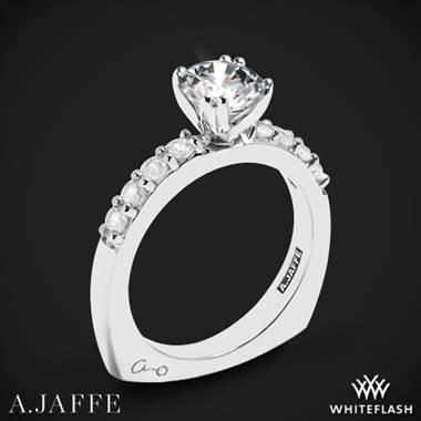 14k White Gold A. Jaffe MES078 Classics Diamond Engagement Ring
