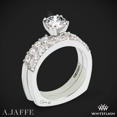 14k White Gold A. Jaffe MES078 Classics Diamond Wedding Set