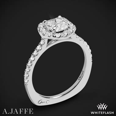 14k White Gold A. Jaffe MES577 Metropolitan Halo Diamond Engagement Ring
