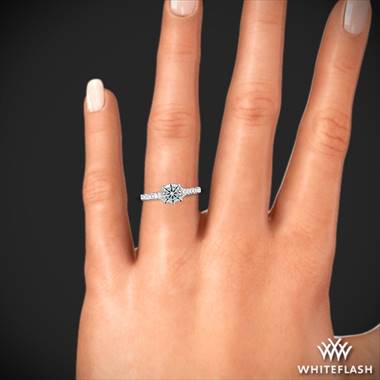 14k White Gold A. Jaffe MES738Q Art Deco Diamond Engagement Ring