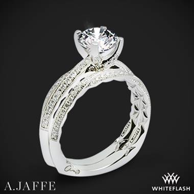 14k White Gold A. Jaffe MES740Q Seasons of Love Diamond Wedding Set