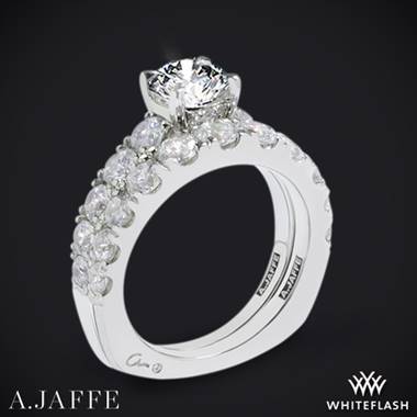 14k White Gold A. Jaffe MES870 Metropolitan Diamond Wedding Set