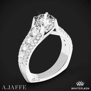 14k White Gold A. Jaffe MES898 Diamond Engagement Ring