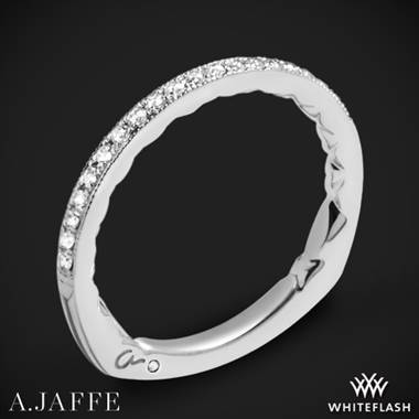 14k White Gold A. Jaffe MRS738Q Art Deco Diamond Wedding Ring
