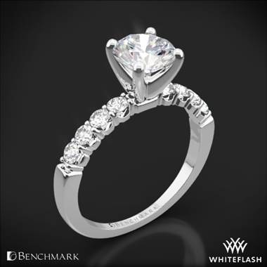 14K White Gold Benchmark CSP4 Crescent Diamond Engagement Ring