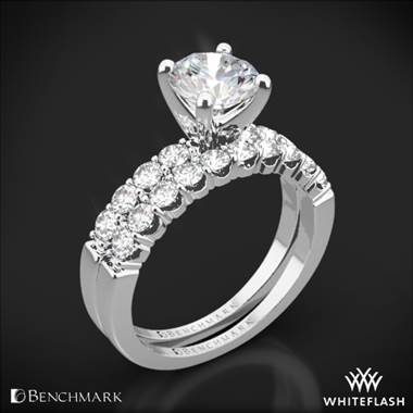 14k White Gold Benchmark CSP4 Crescent Diamond Wedding Set