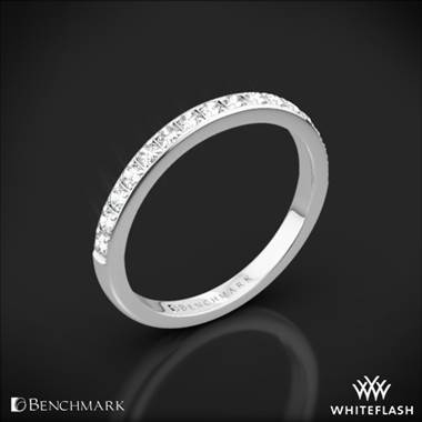 14k White Gold Benchmark Large Pave Diamond Wedding Ring