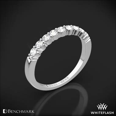 14k White Gold Benchmark Shared-Prong Diamond Wedding Ring