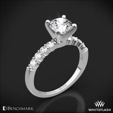 14k White Gold Benchmark SP4 Shared-Prong Diamond Engagement Ring