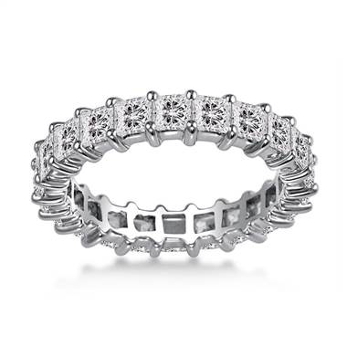 14K White Gold Common Prong Princess Diamond Eternity Ring (3.18 - 3.86 cttw.)