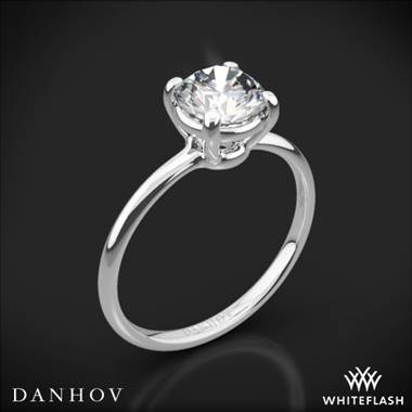 14k White Gold Danhov CL130 Classico Solitaire Engagement Ring