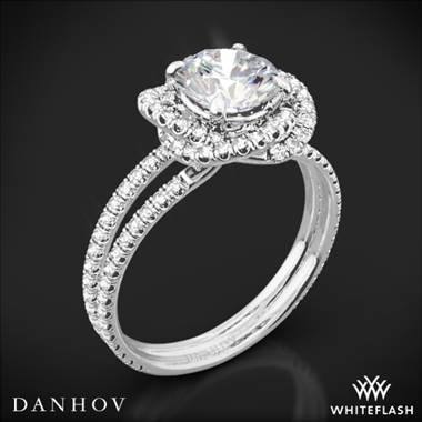 14k White Gold Danhov SE100Q Solo Filo Double Shank Diamond Engagement Ring