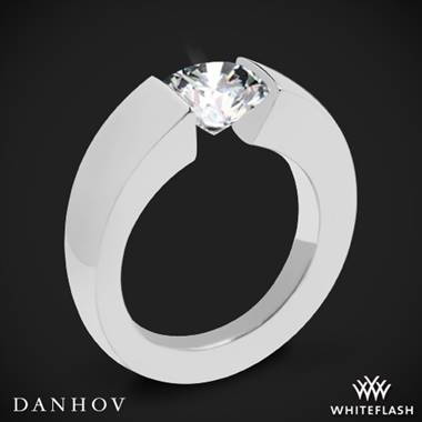 14k White Gold Danhov V121 Voltaggio Single Shank Tension Engagement Ring