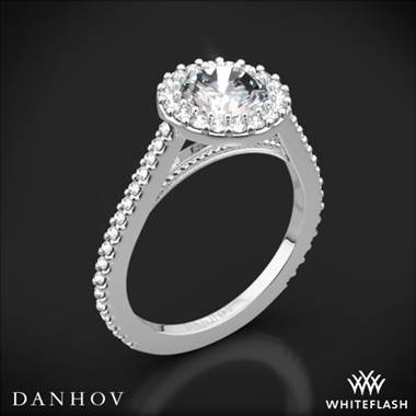 14k White Gold Danhov XE111 Carezza Halo Diamond Engagement Ring