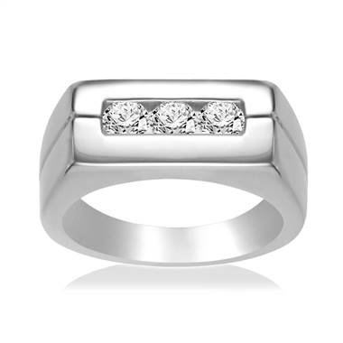 14K White Gold Men's Diamond Ring (3/4 cttw.)
