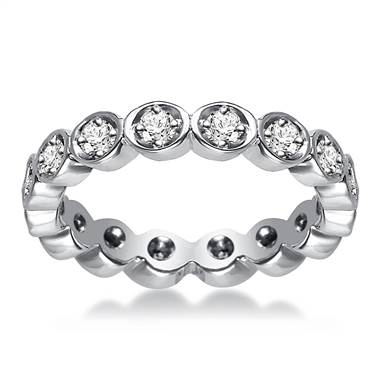 14K White Gold Pave Set Diamond Eternity Ring (0.32 - 0.38 cttw.)