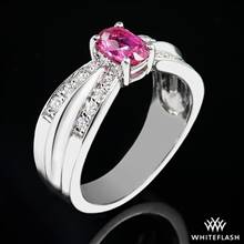 14k White Gold Pink Sapphire and Diamond Right Hand Ring | Whiteflash