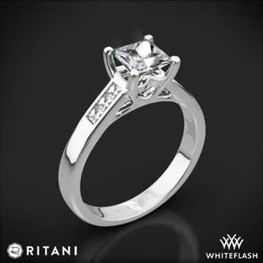 14k White Gold Ritani 1PCZ1193 Channel-Set Diamond Engagement Ring for Princess