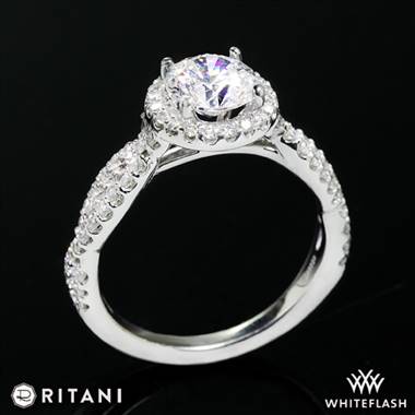 14k White Gold Ritani 1RZ1318 Diamond Engagement Ring