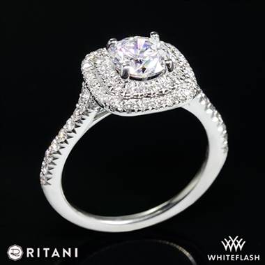 14k White Gold Ritani 1RZ1338  Diamond Engagement Ring