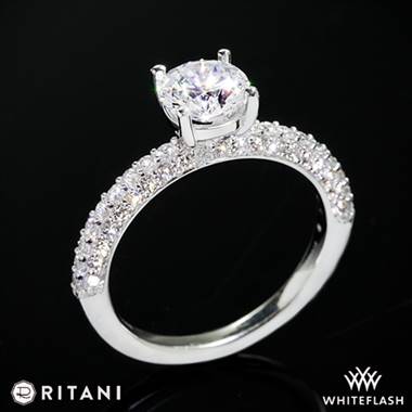 14k White Gold Ritani 1RZ1340  Diamond Engagement Ring