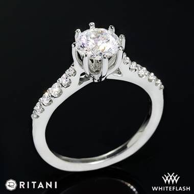 14k White Gold Ritani 1RZ1345  Diamond Engagement Ring