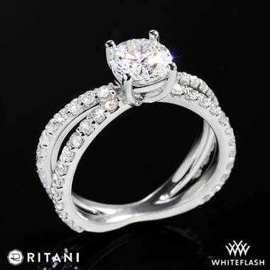 14k White Gold Ritani 1RZ1348  Diamond Engagement Ring