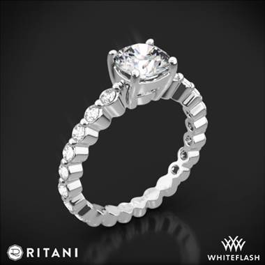 14k White Gold Ritani 1RZ1888 Shared-Prong Diamond Engagement Ring