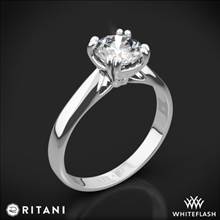 14k White Gold Ritani 1RZ7242 Tulip Cathedral Solitaire Engagement Ring | Whiteflash