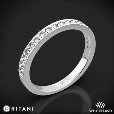 14k White Gold Ritani 21697 Milgrain Diamond Wedding Ring