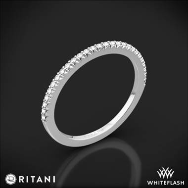 14k White Gold Ritani 23700 Open Micropave Diamond Wedding Ring