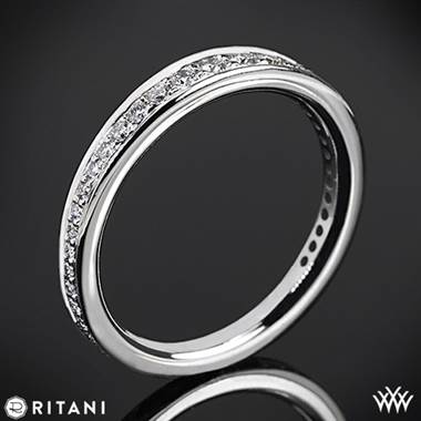 14k White Gold Ritani 92378ARP Pave Diamond Wedding Ring