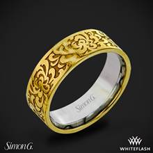 14k White Gold Simon G. LG175-Y Men's Wedding Ring | Whiteflash