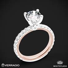 14k White Gold Two Tone Verragio Tradition TR210R4-2T Diamond 4 Prong Engagement Ring with Rose Gold Inlay | Whiteflash