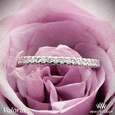 14k White Gold Valoria Cathedral French-Set Diamond Wedding Ring