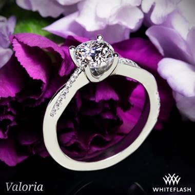 14k White Gold Valoria Flora Twist Diamond Engagement Ring
