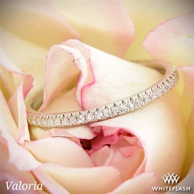 14k White Gold Valoria Micropave Matching Diamond Wedding Ring