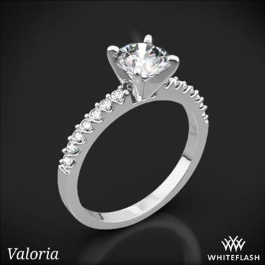 14k White Gold Valoria Petite Shared Prong Diamond Engagement Ring