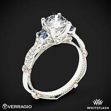 14k White Gold Verragio Parisian CL-DL-129R Twisted Sapphire 3 Stone Engagement Ring with Rose Gold Wraps | Whiteflash