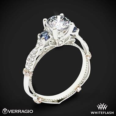14k White Gold Verragio Parisian CL-DL-129R Twisted Sapphire 3 Stone Engagement Ring with Rose Gold Wraps