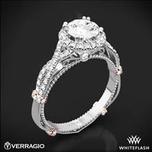 14k White Gold Verragio Parisian DL-106R Halo Diamond Engagement Ring with Rose Gold Wraps | Whiteflash