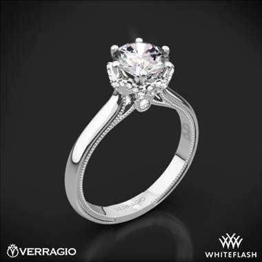 14k White Gold Verragio Renaissance 939R7 Solitaire Engagement Ring