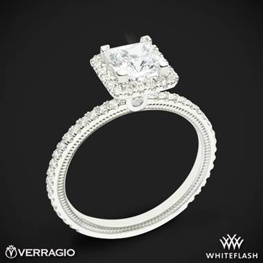 14k White Gold Verragio Tradition TR120HP Diamond Princess Halo Engagement Ring