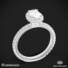 14k White Gold Verragio Tradition TR150HOV Diamond Oval Halo Engagement Ring | Whiteflash