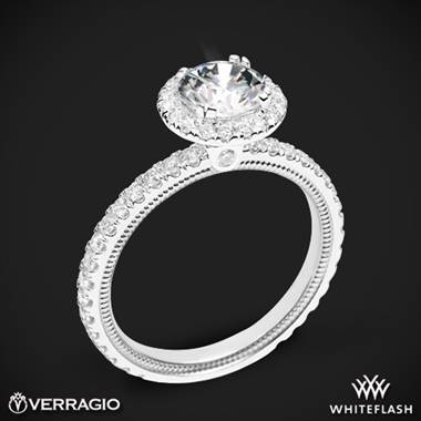 14k White Gold Verragio Tradition TR150HR Diamond Round Halo Engagement Ring