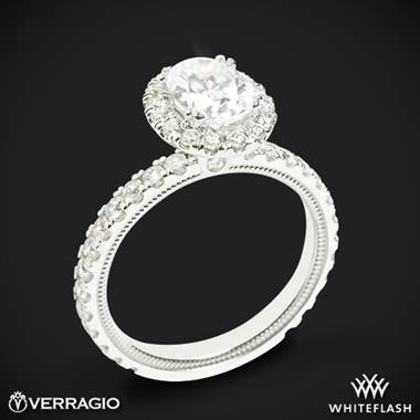 14k White Gold Verragio Tradition TR180HOV Diamond Oval Halo Engagement Ring
