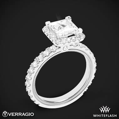 14k White Gold Verragio Tradition TR210HP Diamond Princess Halo Engagement Ring