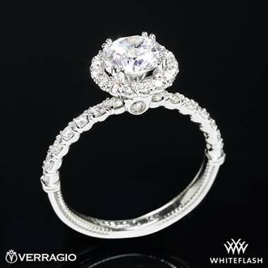 14k White Gold Verragio V-954-R1.8 Renaissance Diamond Halo Engagement Ring